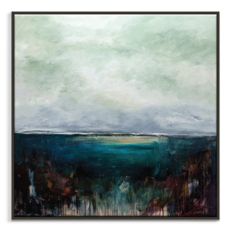 Emerald Invite by Lydia Ben-Natan - Painting on Canvas, 61cm H x 61cm W, Black
