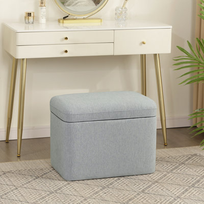 Repose-pieds de rangement en lin 21 po