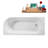 67" Streamline Soaking Freestanding Tub and Tray With Internal Drain-101697897