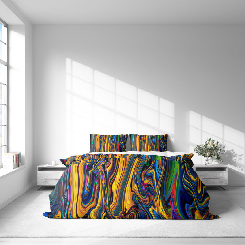 Abstract Duvet Cover, King Duvet Cover + 2 King Shams