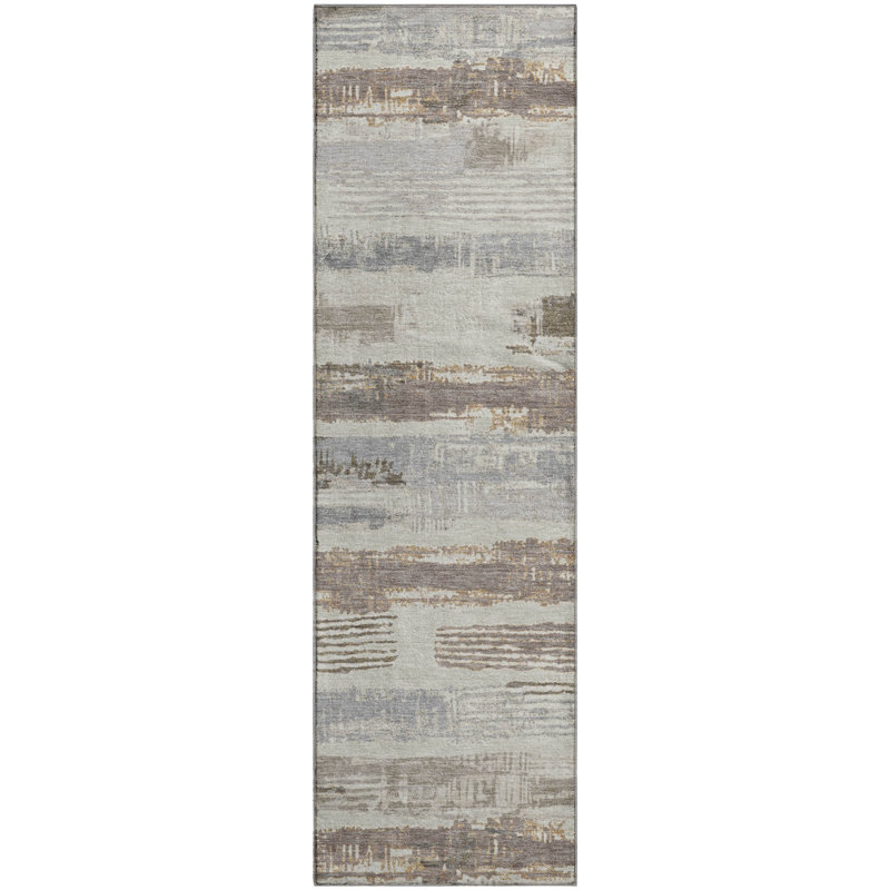 Premium Machine Washable Slesnick AMF1665 Stripes Rug, Runner 2'3" x 7'6"