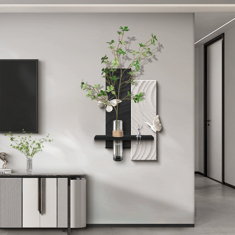 White,Black Rectangular Sandstone Wall art, 23.62" H x 15.75" W