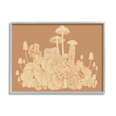 "Neutre bois de champignon beige encadré sur bois" par Ziwei Li, impression
