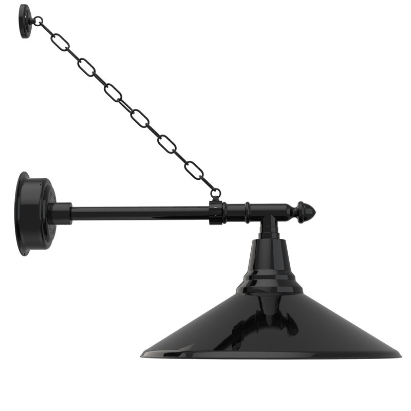 Luminaire de grange d'extérieur à DEL intégré H 15,875 po Albali, H 12 po x l 20 po x P 30 po, Noir