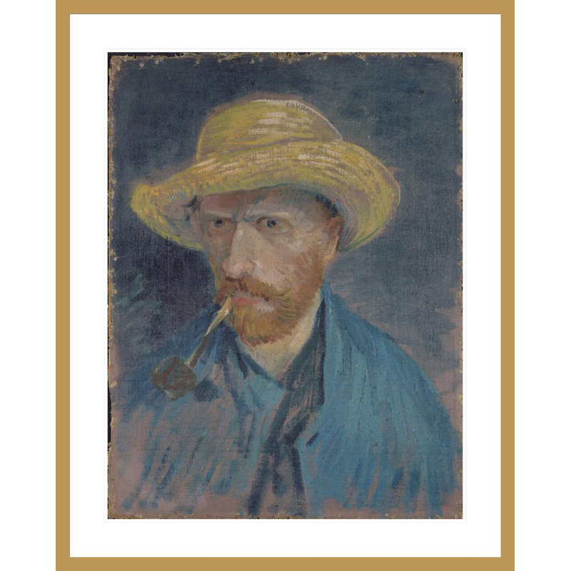 Autoportrait avec chapeau de paille et tuyau par Vincent van Gogh, H 41,5 po x l 33,32 po