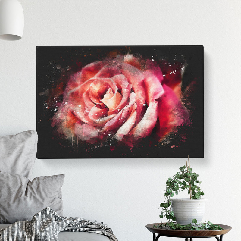 Pink Rose Flower Vol.4 - Wrapped Canvas, 35cm H x 50cm W x 3cm D
