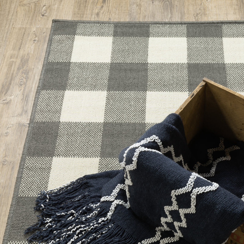 Lyle Plaid Indoor / Outdoor Rug, Rectangle 2'5" x 4'5"