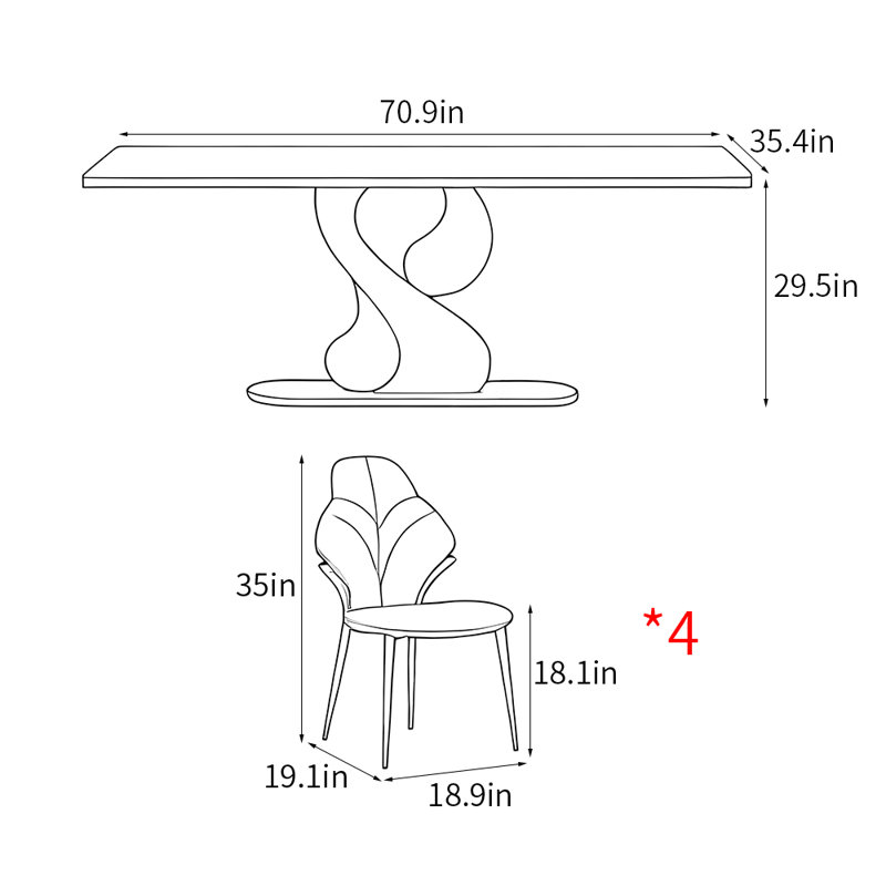 Laneka, 29.5"H x 70.9"L x 35.4"W