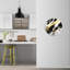 Horloge murale en verre trempé noir et or noir, horloge Art abstrait, décoration murale élégante, horloge moderne, cadeau de pendaison de crémaillère, décoration de salon-787158627-787158628