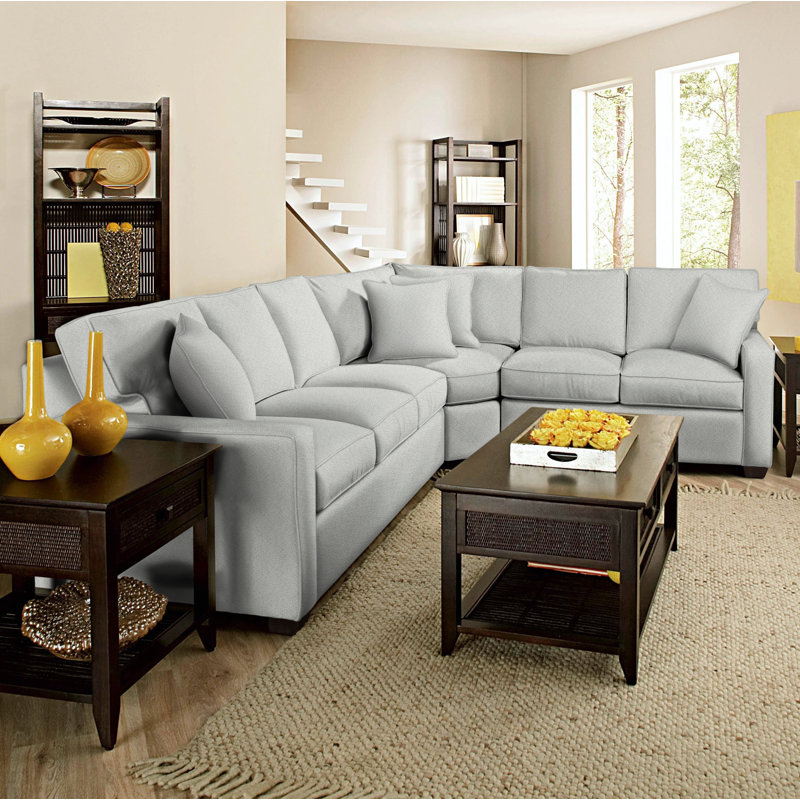 Ellora Upholstered L-Shaped Sectional Symmetrical, Java, Oslo Gray