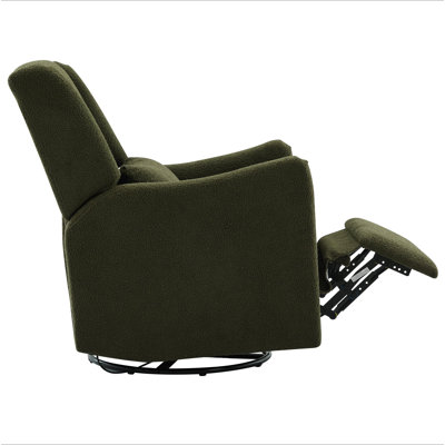 29.5'' Wide Wingback Swivel Rocker Recliner Chair, Glider Rocker Recliner, Rocking Chair Nursery For Living Room Bedroom Apartment,Teddy Fleece
