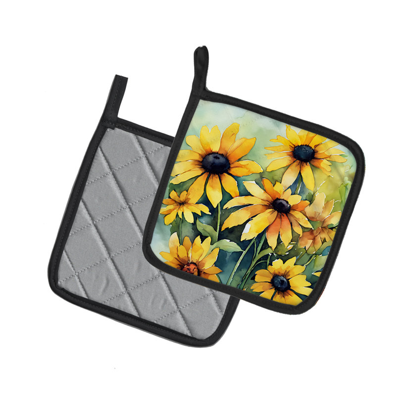 Paire de casseroles dans le Maryland, Susans aux yeux noirs et aquarelle