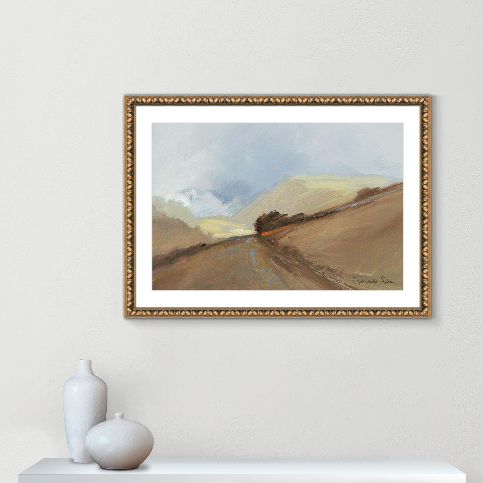 Heaven And Earth II by Spencer Lee, Gold Framed, 26.5" H x 36.5" W x 0.75" D