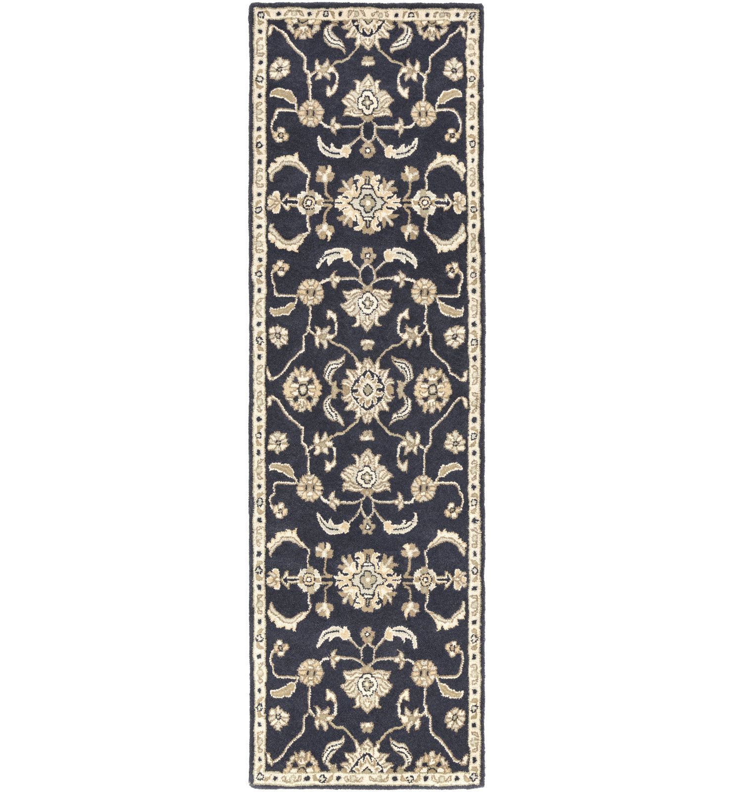 Arden Handmade Wool Pale Blue, Beige, Olive, Charcoal, Tan Rug, Runner 3' x 12'