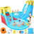 15.4' x 14.6' Bounce House with Air Blower & 2 Water Slides & 2 Splash Pools & 2 Climbing Walls