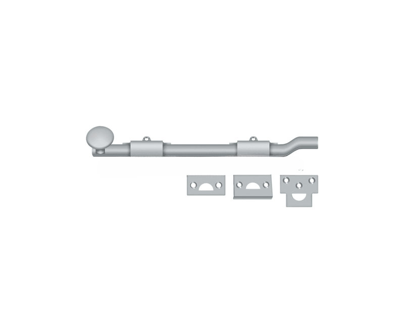 Deltana FPG10CR003 10" Surface Bolt w/ Off-set, HD in PVD Polished Brass, Satin Chrome