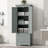 Tall Storage Cabinet With Two Drawers For Bathroom/Office, Grey-1786861246