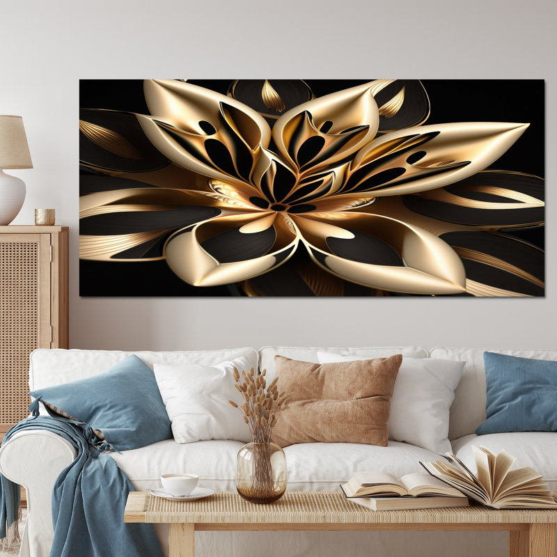 «Glamourous Lily On Black III», reproduction d'art sur toile, H 28 po x l 60 po