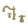 Kingston Brass Heritage Two-Handle 3-Hole Deck Mount Widespread Bathroom Faucet with Pop-Up Drain