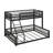 Twin XL Over Queen Floor Bunk Bed, Metal Bunk Bed Frame With Ladder & Guardrails For Bedroom, Guest Room-981410074