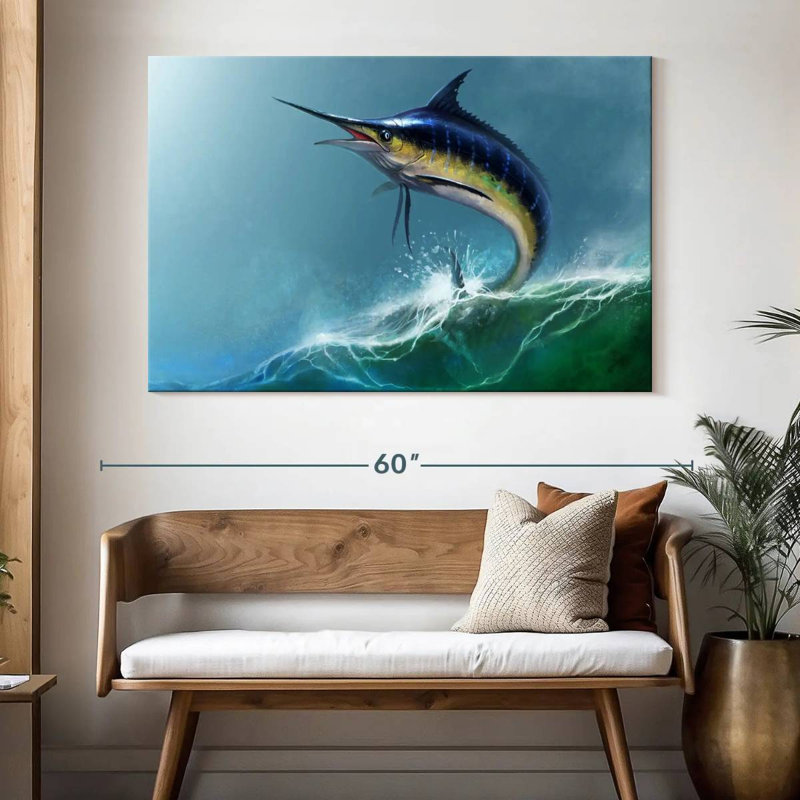 Brampt Leaping Marlin, 34'' H x 51'' W