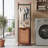 Rattan Style Laundry Hamper with Clothes Rack, Rolling Laundry Basket with Lid & 4 Wheels, Foldable Hamper Organizer with Locking Casters, Laundry Sorter for Bedroom, Bathroom, Closet-129873538