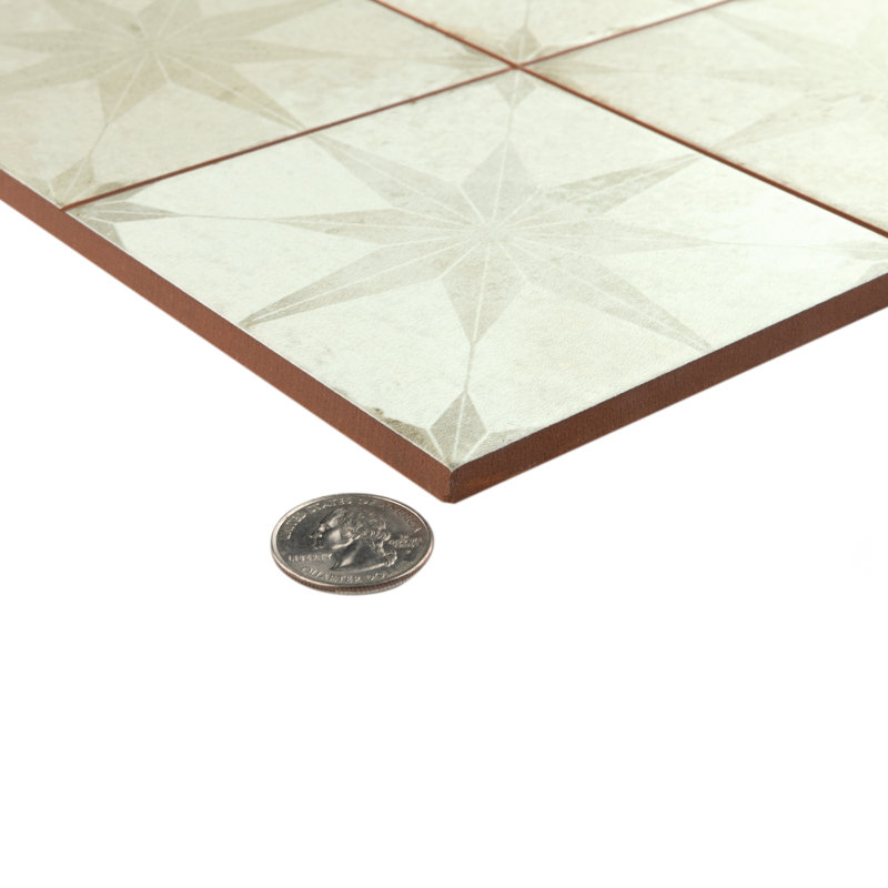 Carreau de céramique à motif pour mur et plancher 13 po x 13 po Harmonia, blanc