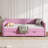 Daybed with Drawers Upholstered Tufted Sofa Bed, with Button on Back and Piping on Waved Shape Arms-1364484792-1364484794