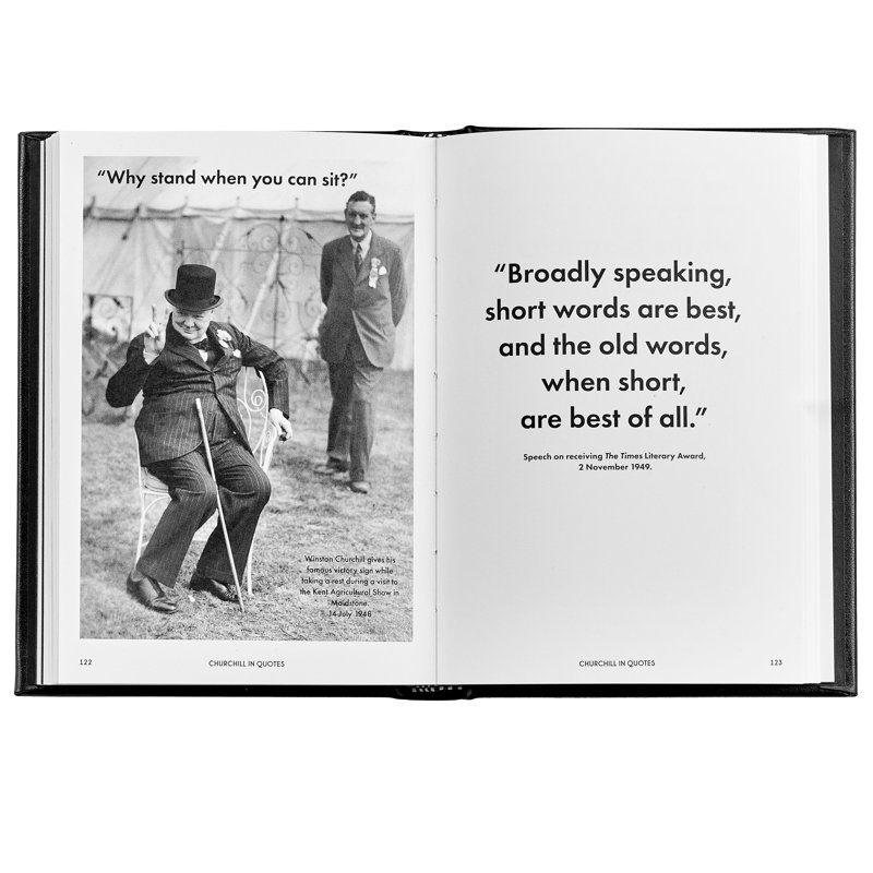 Graphic Image Churchill Wit and Wisdom Coffee Table Book, Leather, Black