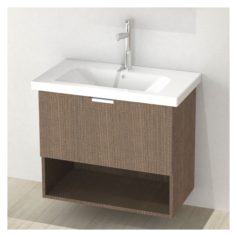 Ensemble de meuble-lavabo simple 32 "Open, Chêne Ecru Tranche
