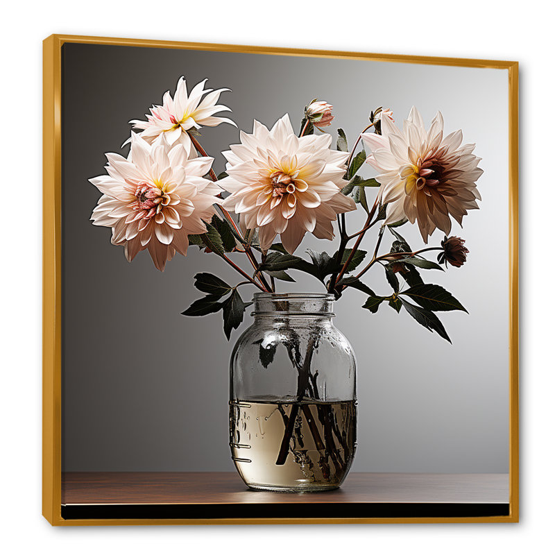 «Mums Minimalisme Dream Photo I» sur toile, Cadre flottant doré, H 16 po x l 16 po x P 1 po
