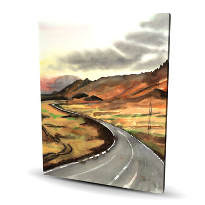 Sur la route en Islande - Décor de chambre à coucher contemporain en toile