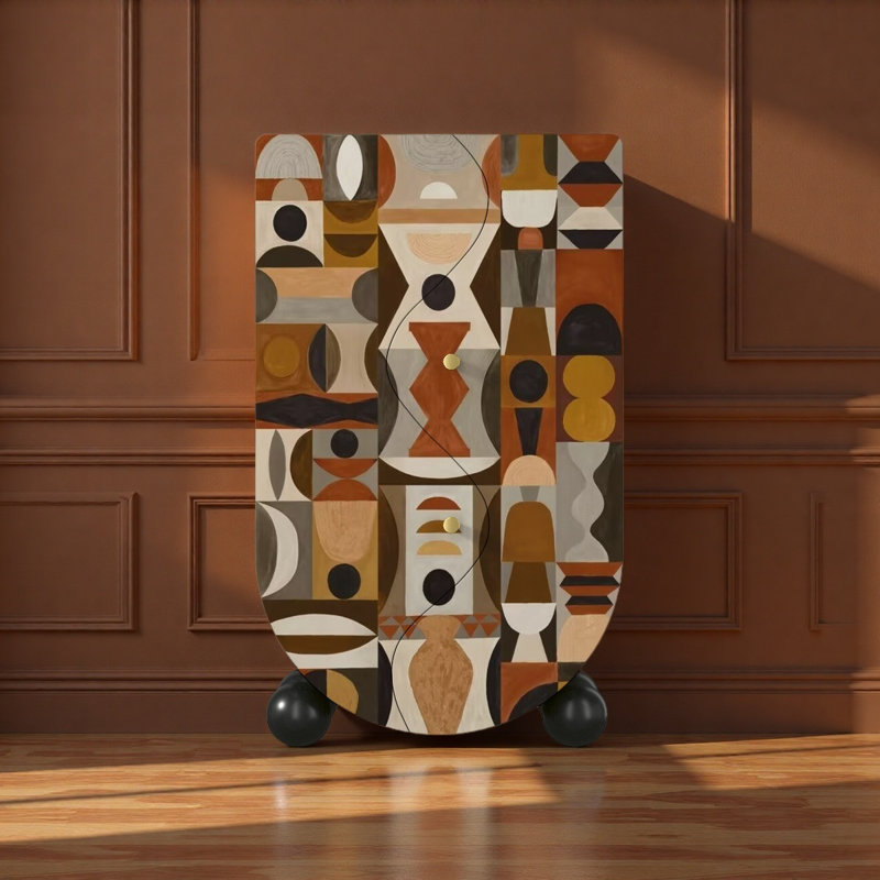 Armoire décorative en bois peint de couleur rétro