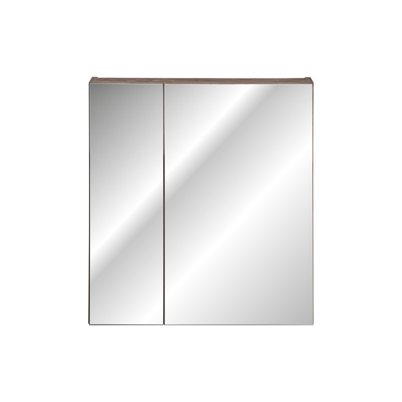 Jacqulin W 650mm H Surface Frameless Medicine Cabinet Mirror 2 Adjustable, Oak, 65" H x 60" W x 17" D