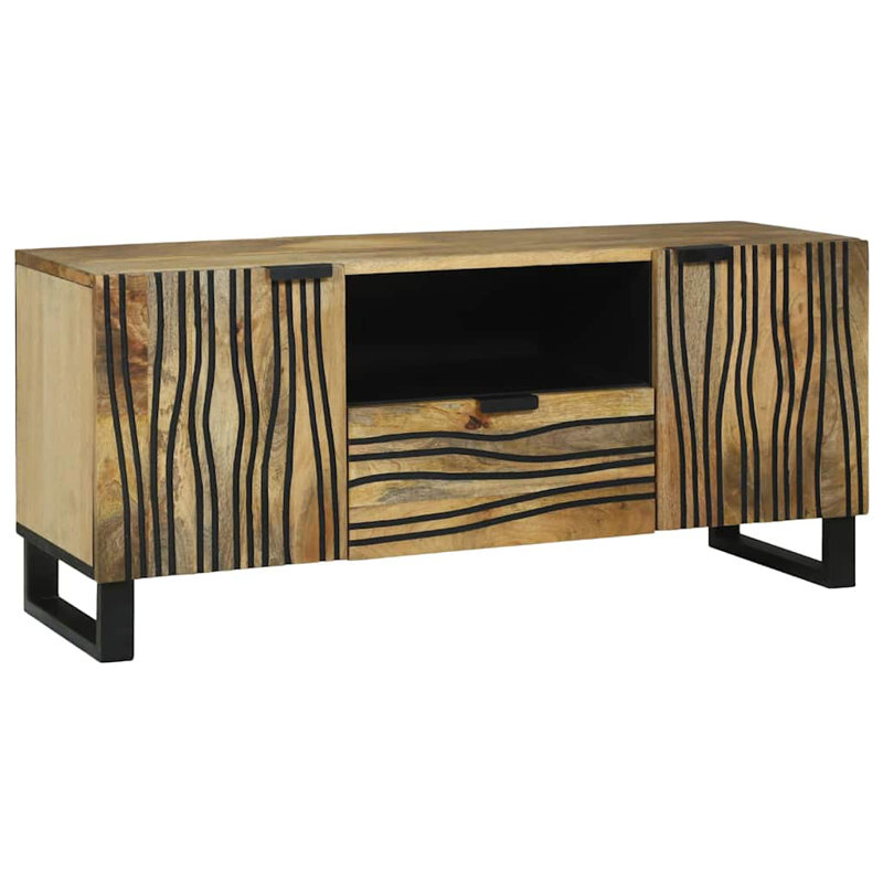 TV Cabinet With Drawer 105 X 33 X 46 Cm Solid Mango Wood, Natural