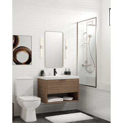 Modo 24" W Wall Mounted Single Bathroom Vanity 