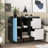 Wood Accent cabinet with 2 Drawers and open storage-565764842