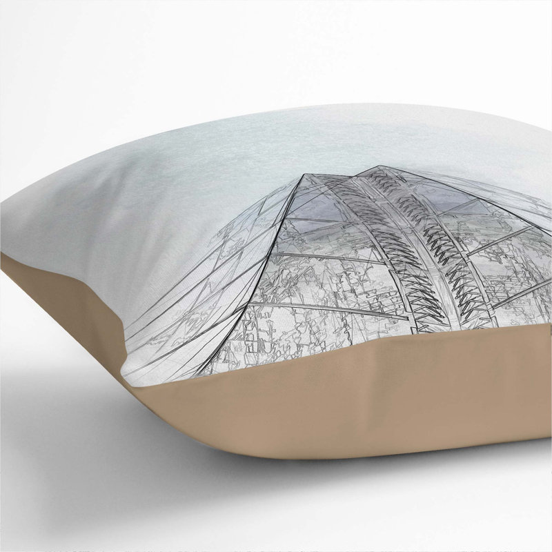Square Throw Cushion, Stone, 40cm H x 40cm W x 15cm D