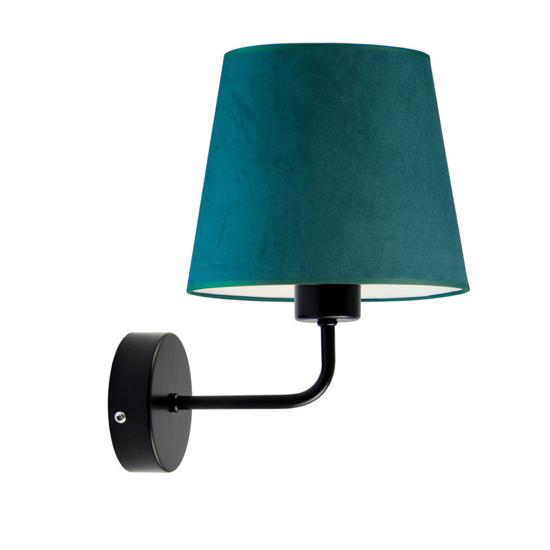 Buhler Steel Armed Sconce, Green/White, Black