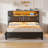 Storage Upholstered PU Headboard With LED Lights & Charging Station-1609409995-1609409993