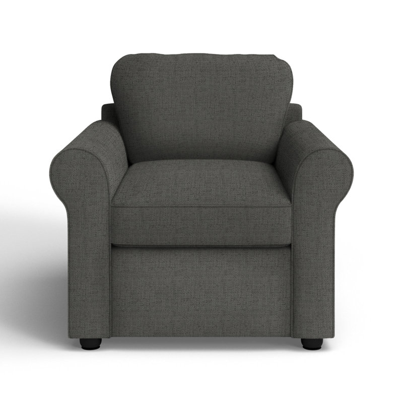 Warrington Upholstered Armchair, Zuma Charcoal Textured Linen