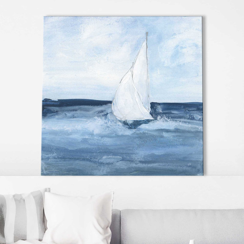 Voiliers I - Peinture, L 18 po x H 18 po, Toile tendue