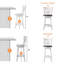 Tabouret pivotant rembourré avec structure en bois massif-891600383-891600377