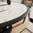 Luxury Modern 4-seater Round Solid Wood Base Dining Table With Lazy Susan