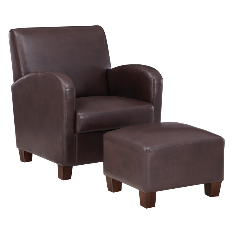 Upholstered Club Chair, Cocoa Polyurethane