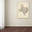 «Wraped Canvas Wall Art - Michael Tompsett,« Old Partition Map of Texas », art mural pour salon, chambre à coucher ou bureau - 18 x 24-1652397438