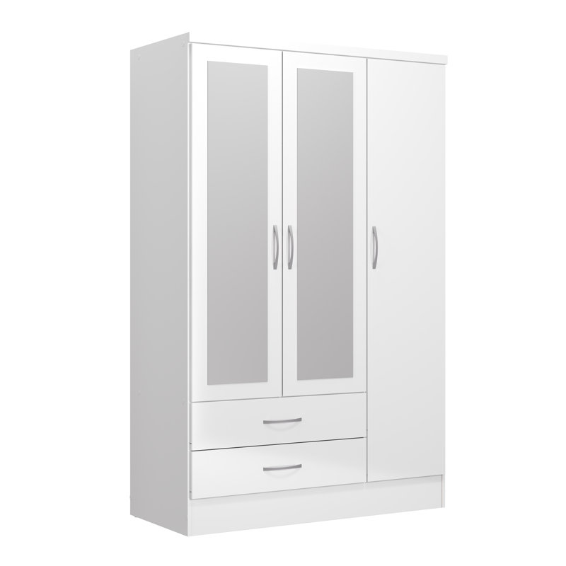 Armoire à vêtements 3 portes Gaytes, Blanc brillant