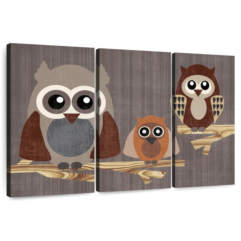 Brampt Three Owls, 28" H x 45" W
