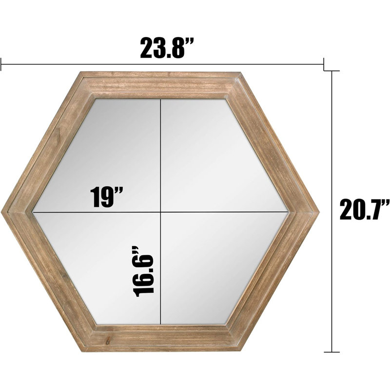 Miroir mural hexagonal 24 po Stonebriar