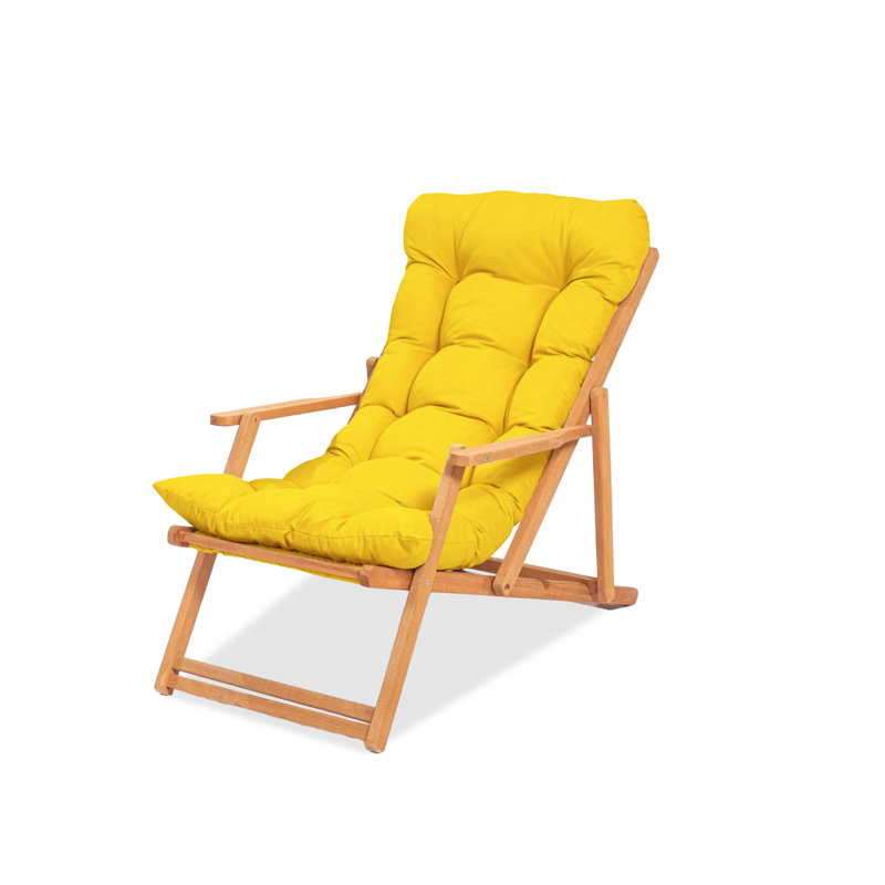 Adjustable Beech Wood Garden Chair, Yellow